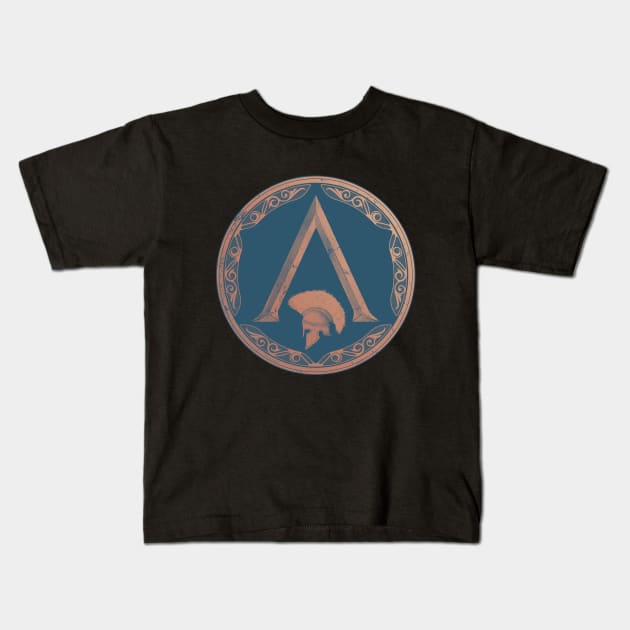 Spartan Shield Kids T-Shirt by NicGrayTees